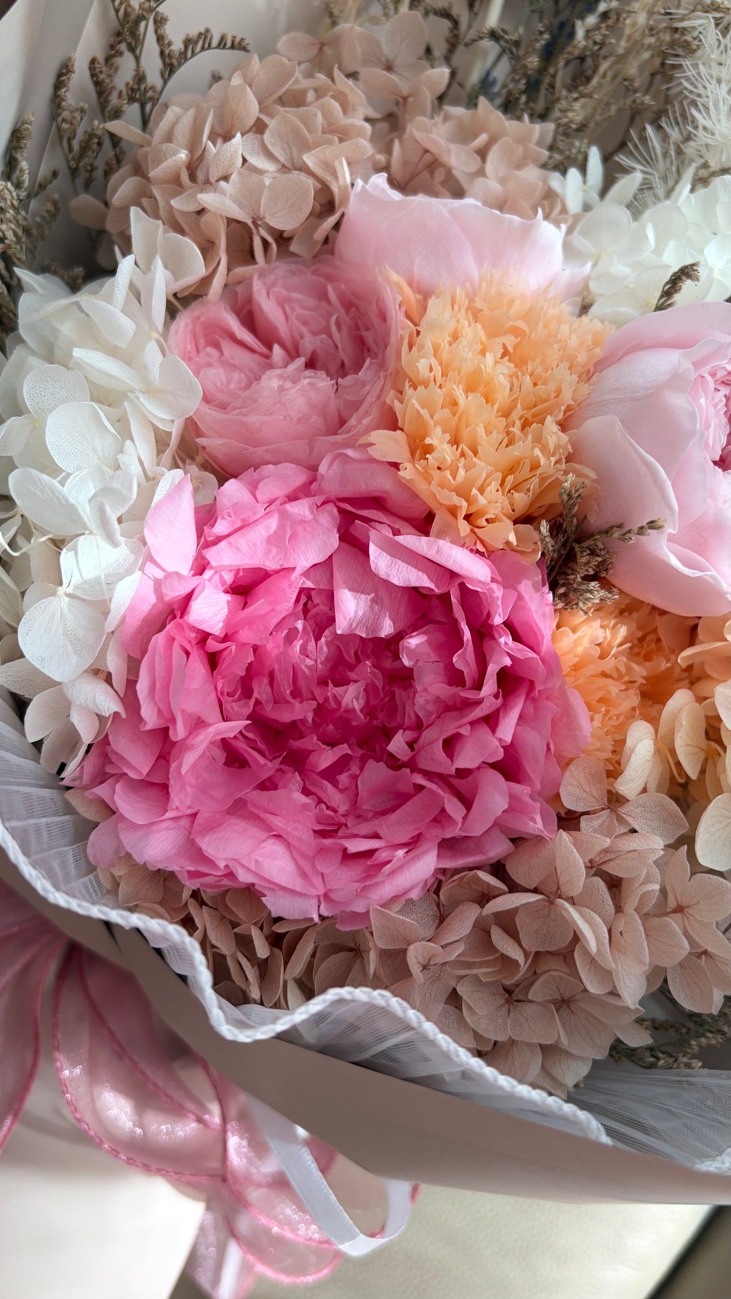 Preserved Peony Bouquet Singapore - Cream Peony