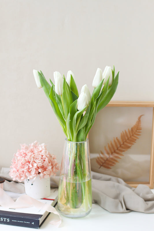 Tulips subscription - white tulips bouquet